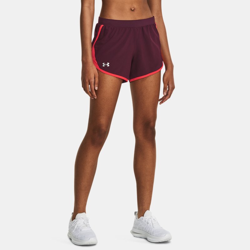 Damesshorts Under Armour Fly-By 2.0 donker kastanjebruin / Beta / Reflecterend XS